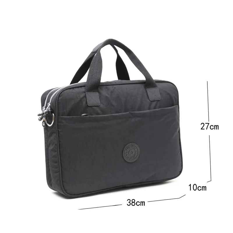 Sac élégant en nylon pour ordinateur portable pour hommes et femmes – Porte-documents d'affaires léger, fourre-tout de banlieue de grande capacité avec dragonne