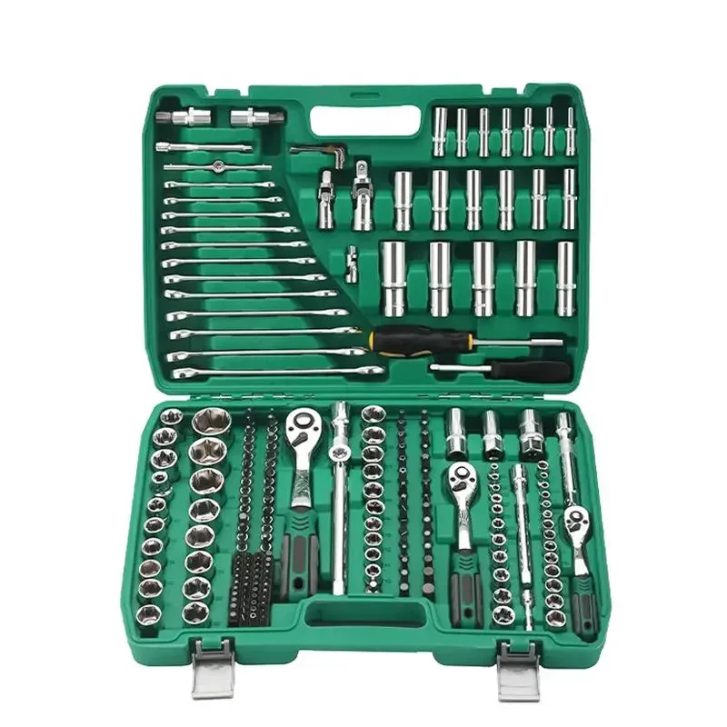 216 46 pcs  socket set tool kit Auto repair Herramientas Kit Spanner vehicles Tools set box Hand Tools socket wrench Socket Set