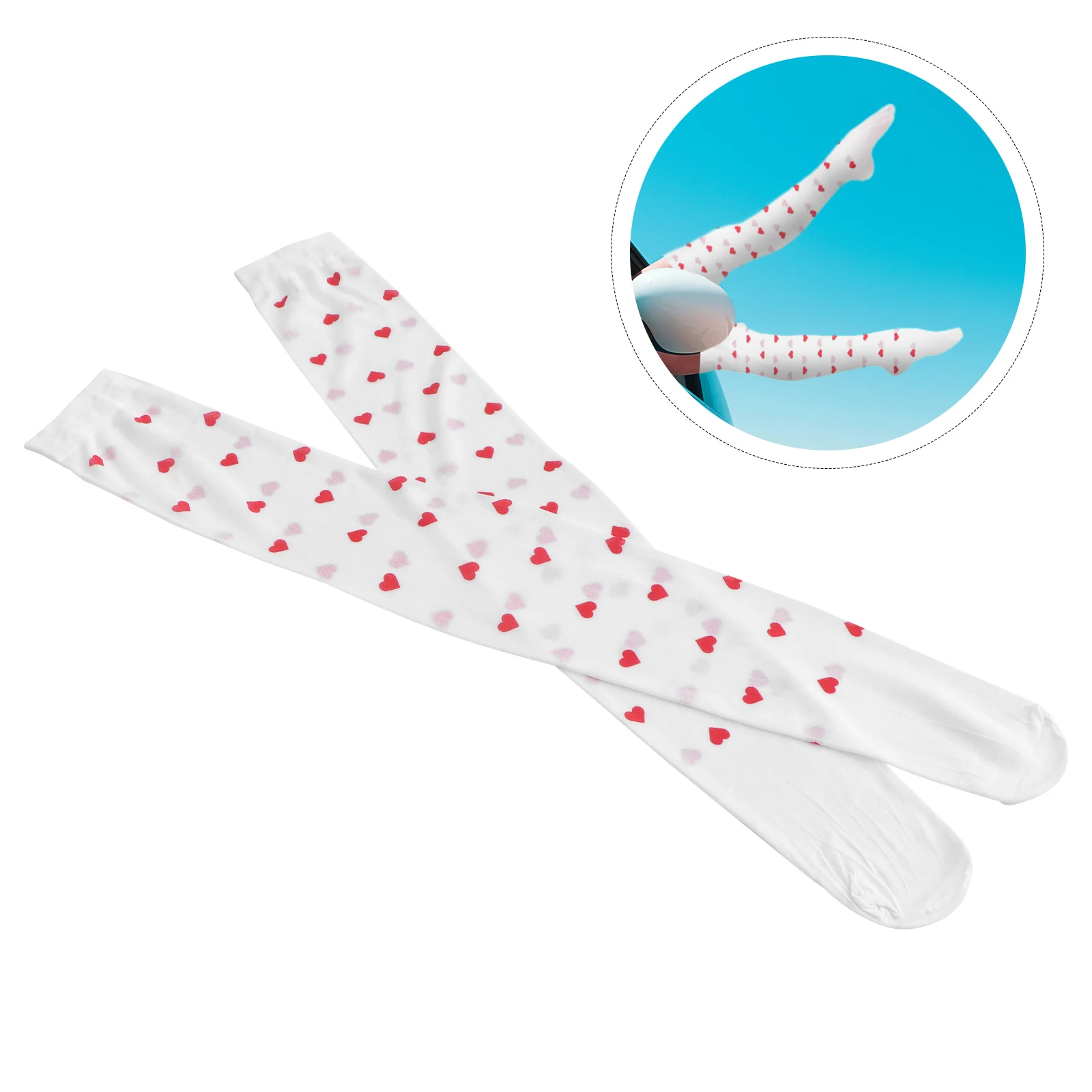 

Heart Print Long Socks for Women Sexy Thigh High Stockings Valentine Cosplay Dance Party Daily Wear Polyester Spandex Flexible