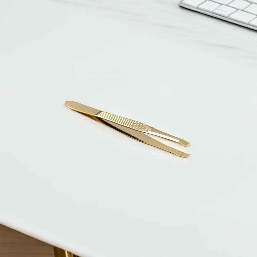 2 stuks wenkbrauwpincet roestvrij staal verguld precisie vormgeven trimgereedschap wimpertoepassing reispincet