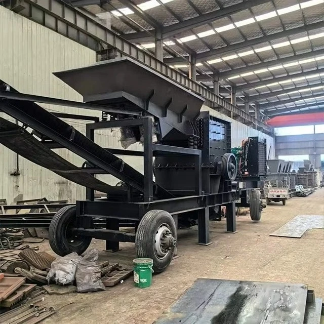 Small Portable Engine Mobile Stone Crusher Jaw Crusher With Screen Good Price 400*600 Mobile Hammer Crusher