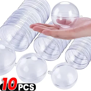 Atacado transparente diy bola de plástico enchimento decorativo pendurado ornamentos árvore de natal caixa bola aberta presentes para festa de casamento