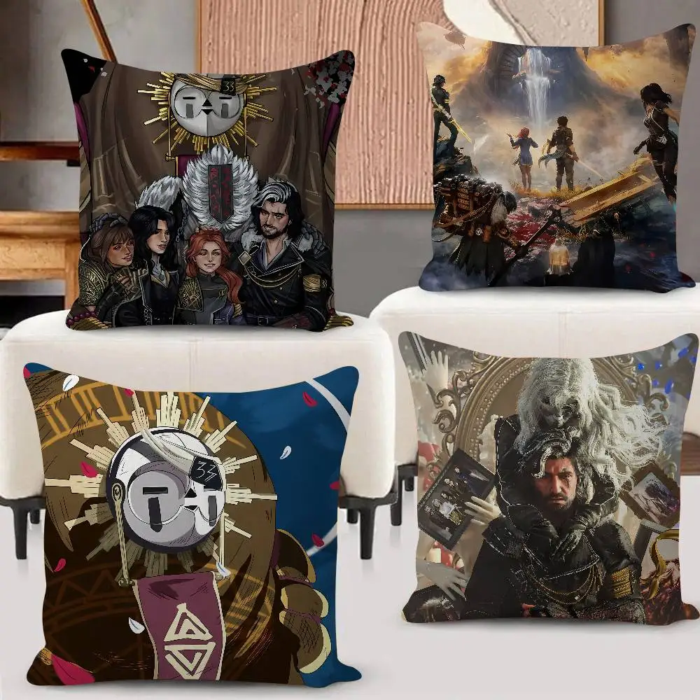 Game Clair Obscur Expedition 33 Pillow Case Plush Fabric Soft Double Sided Print Sofa Cushion Cover Throw Pillow Covers