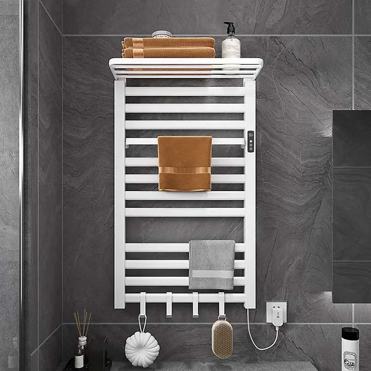 

High Quality Temperature Control Towel Warmer Quick Drying Bathroom Electric Heated Rack with Wet and Dry Separation