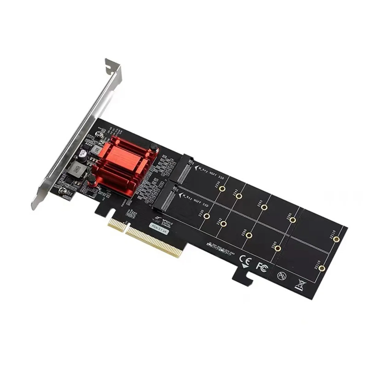 ABJZ PCIE3.1 X8 إلى Dual M.2 بطاقة توسيع القرص الصلب ASM1812 رقاقة تدعم بطاقة توسيع بروتوكول NVME