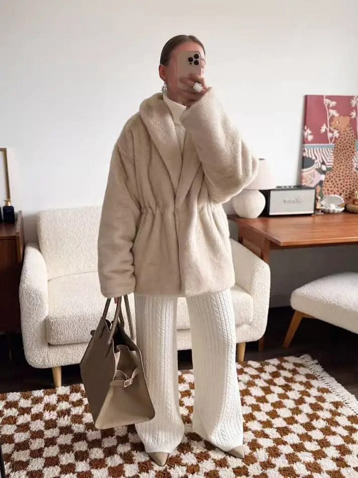 מעיל פרווה סינתטית לנשים 🧥