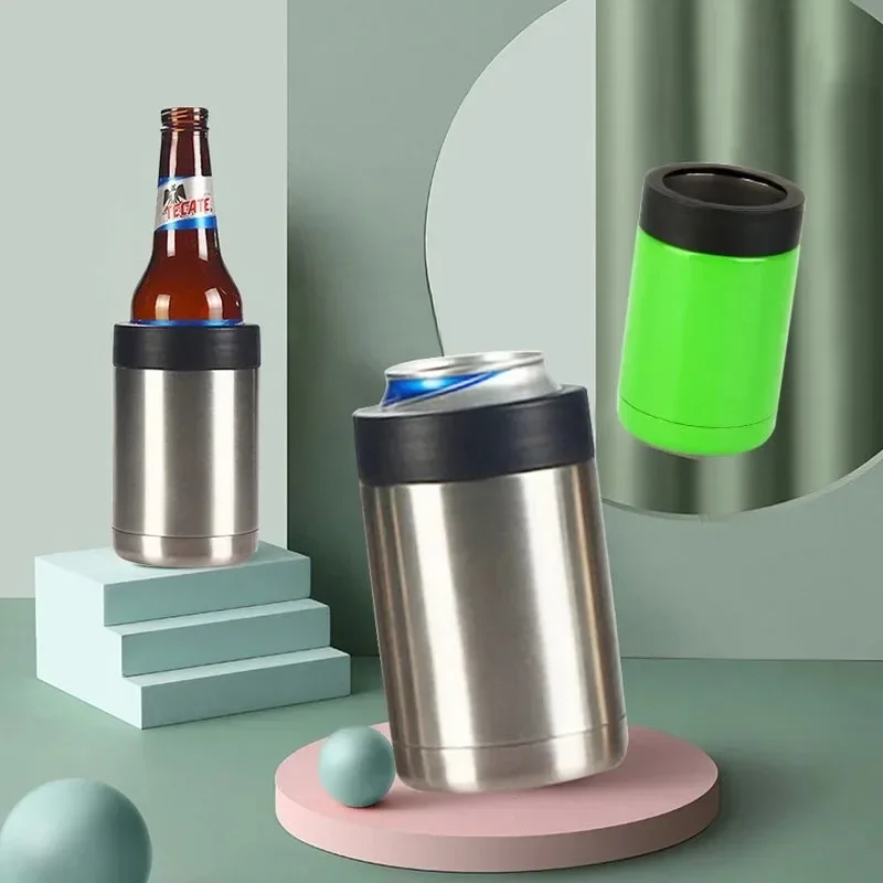 12 OZ Stainless Steel Double Wall Vacuum Insulated Beer Bottle Cold Keeper Can Bottle Holder Beer Bottle Cooler Bar Accessories