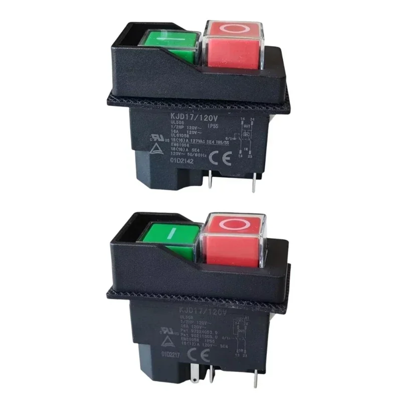 Professional 120V Electromagnetic Switches Secure Power Control Precisions 120V Electromagnetic Button Switches 4/5 Pin