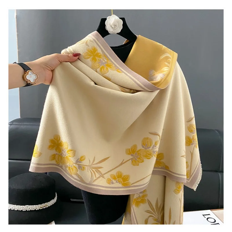 

High Quality 65*190cm Scarf Female Fashion Classic Soft Cashmere Muffler Women Warm Thermal Shawl Outside Autumn Winter