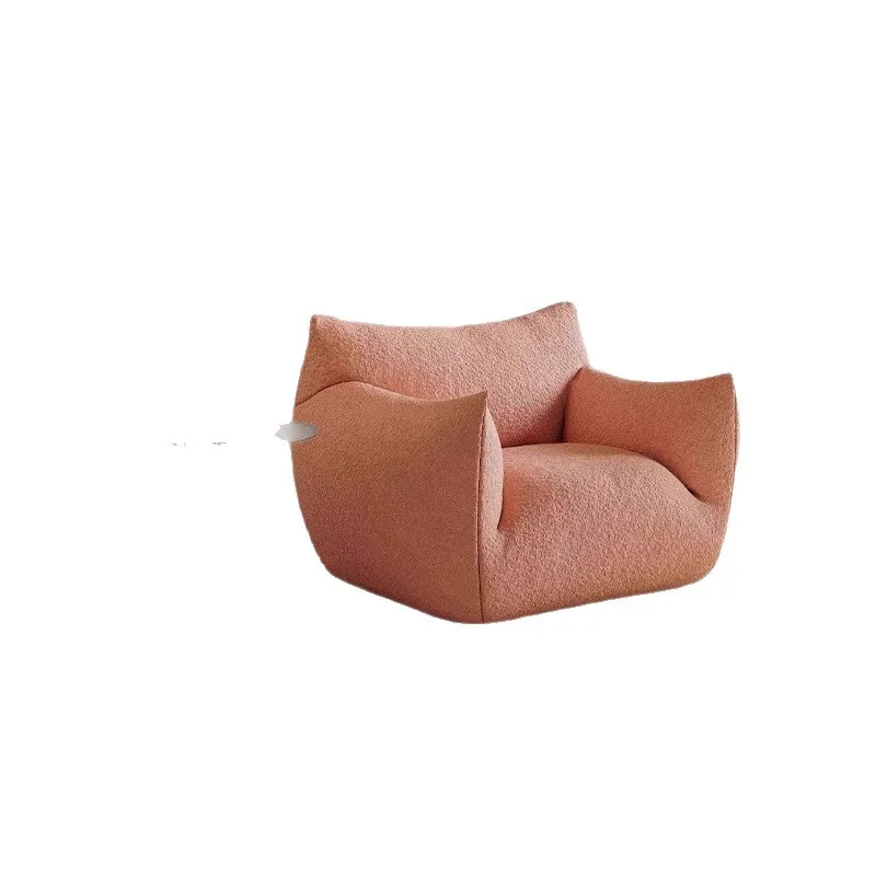 Cream Wind Lamb Wool Chinchilla Compression Sofa Bedroom Balcony Leisure Chair French Simple Living Room Lazy Sofa
