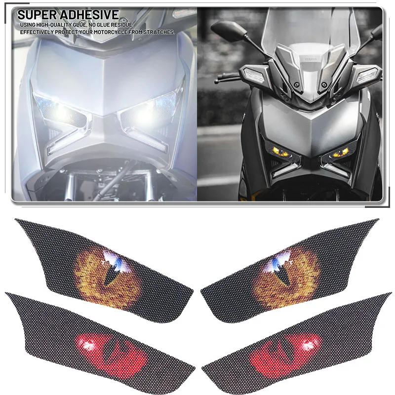 FOR YAMAHA XMAX300/X-MAX 300 2023-2024 Motorcycle Headlight Stickers Epoxy Resin Anti-Scratch Light Transmitting (5 Colors Pair)