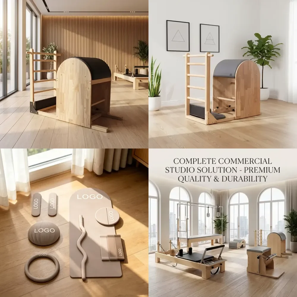 【CHIMU HOME】Деревянная лестница-бочка для пилатеса из дуба: улучшение осанки, коррекция сколиоза, для домашней студии и фитнеса