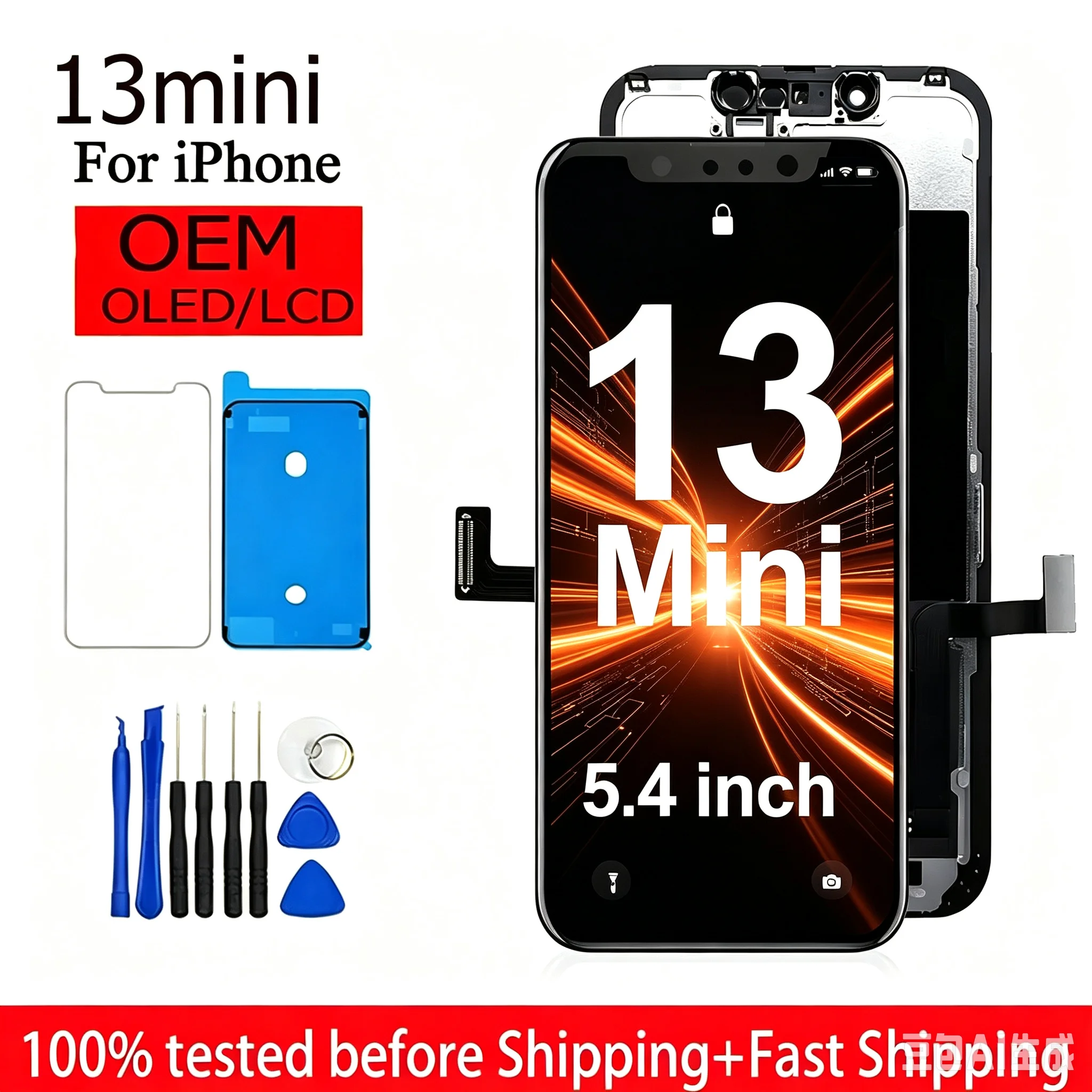 OLED Pantalla For IPhone 13 mini LCD Display Touch With 3D Touch Screen 13mini LCD Replacement A2628 A2481 A2626 A2629 A2630