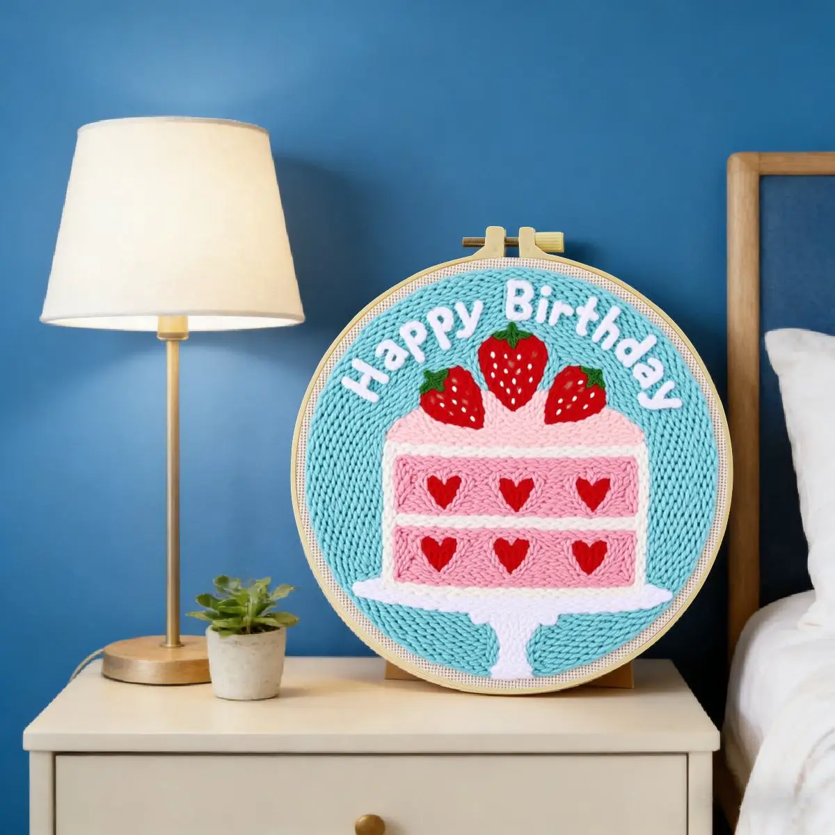 20X20CM/7,87 Zoll Kuchen-Sticknadel-Set, Stickerei-Kit, Stickerei, gestrickte Stickerei, DIY, handgemachtes Geschenk, Heimdekoration – Detail 1