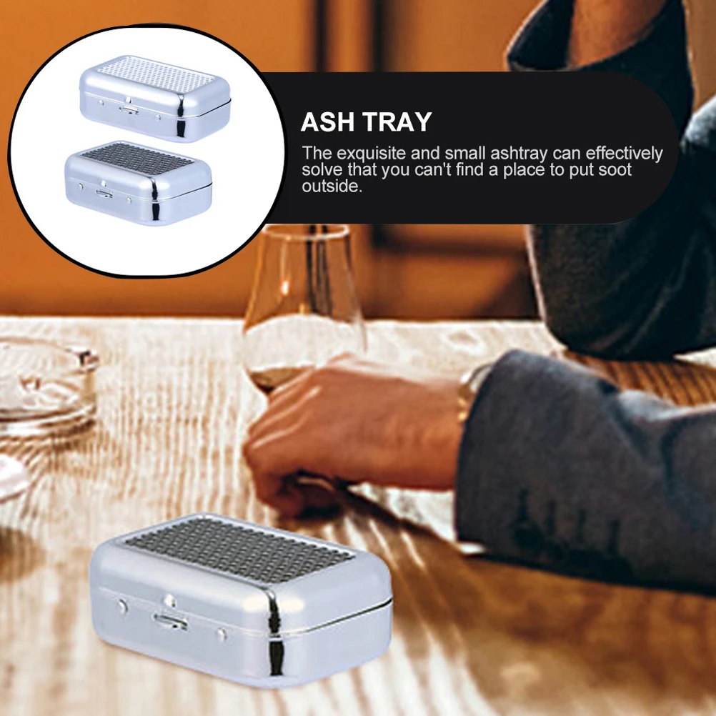 

2pcs Portable Mini Ashtray Convenient Pocket Ashtray Rust-Proof Case For Outdoor Use Travel Cigar Holder Accessory