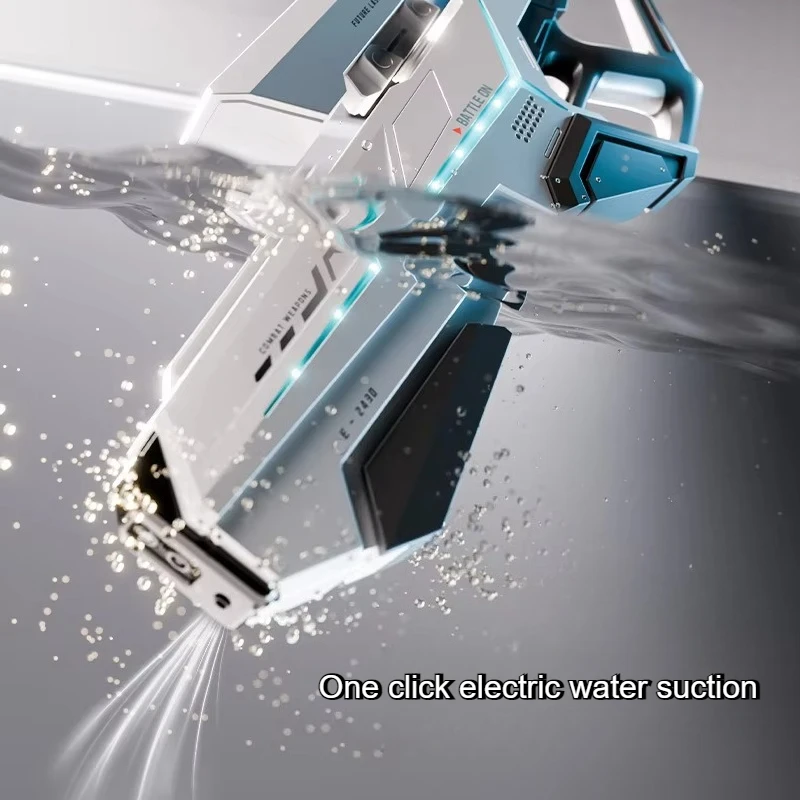 Pistolet à eau électrique amélioré, jouet avec LED, grande capacité, pistolet à eau à pulvérisation continue, jouets d'extérieur pour piscine, cadeau pour enfants et adultes