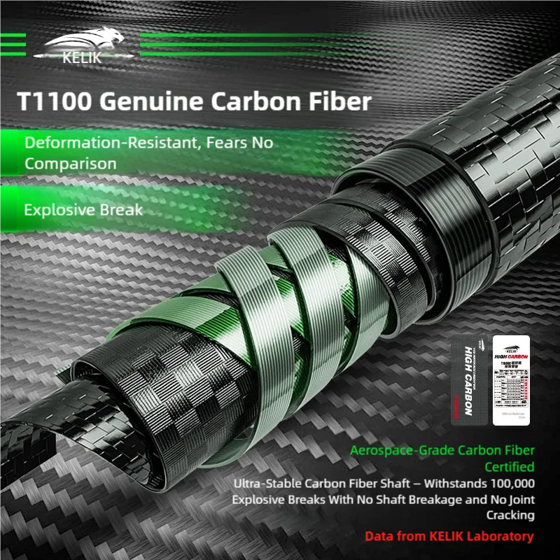 KELIK Pool Carbon Fiber Break Cue Shaft Break 13mm Quick-3 Joint Taper for Pool Cue Billiard Break Cue Replacement