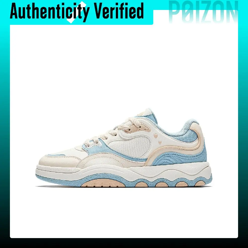 ANTA Gommino Loafers Skate Shoes Women's Low Top Ivory White/Fish Belly White/Azure Sky Blue 122638024-4