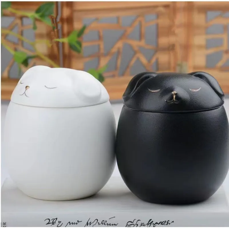 Urn for Pet Ashes Dog Shape Memorial Cremation Urns-Handcrafted Black Decorative Urns for Funeral Dogs urn Dog urn