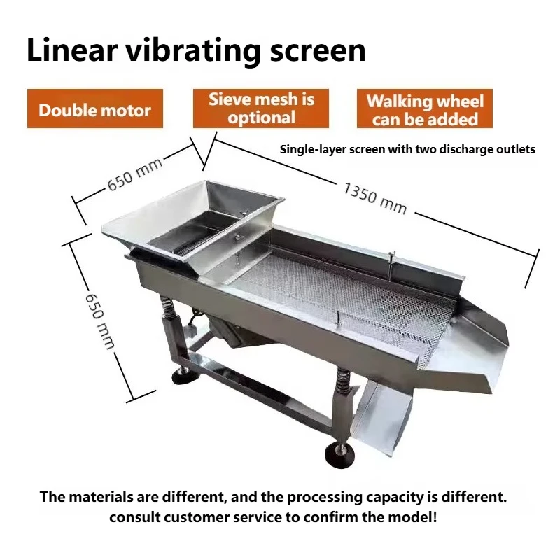 Portable Mobile Construction Waste Sorting Linear Vibrating Screen Two Motors 0.25-1.5KW Power 1-6 Layers Easy Clean