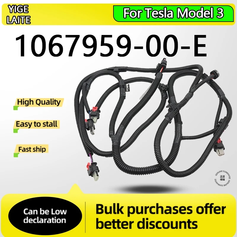 

NEW 1067959-00-E For Tesla Model 3 2017-2020 Rear Bumper PDC Wiring Harness Plastic Interior Door Panels Parts 106795900E