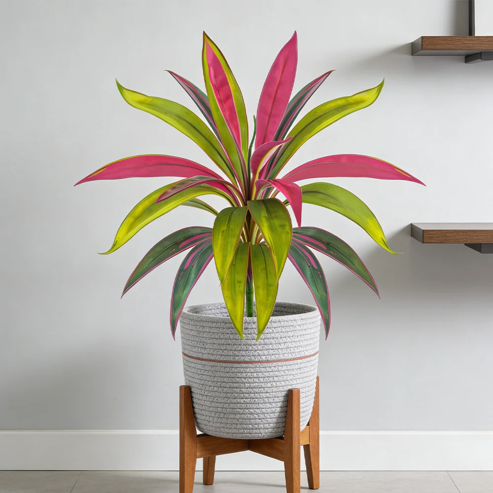 45 cm, 17 Blätter, künstliche Dracaena-Pflanzen, künstliche Palme, tropische Kunstpflanze, Cycas-Baumzweig für Haus- und Gartendekoration – Detail 2