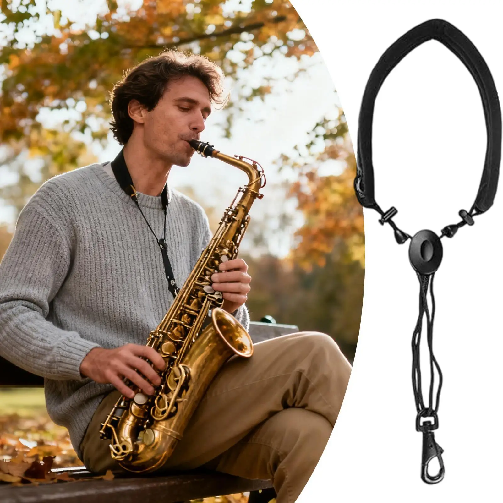 

Alto Saxophone Neck Strap Instruments Neck Padded Strap Adjustable Sax Padded Band For Baritone Bassoon Cork Alto Saxophone