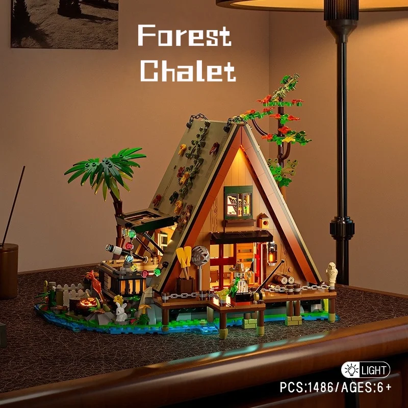 

Street view building model forest wooden house puzzle building block toy gift