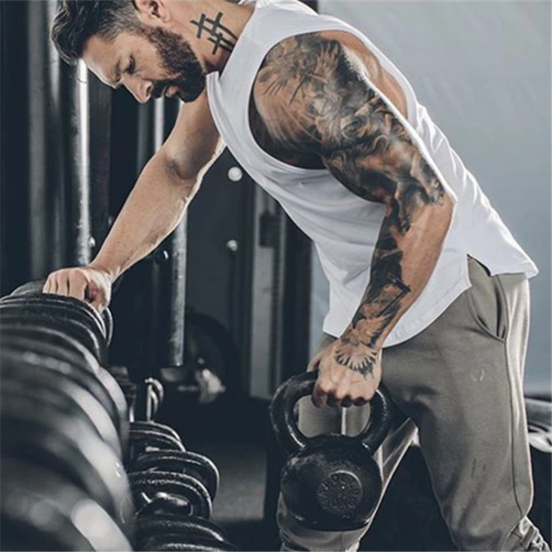 Mens Gym Summer Tank Top Fitness Training Clothing Quick Dry Bodybuilding Sleeveless Compression Shirts Casual Basketball Vest