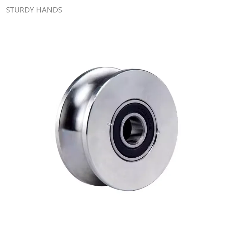 

2PCS304 stainless steel bearing silent track wheel sliding door U-shaped V-shaped H-shaped groove wheel steel wire rope pulley