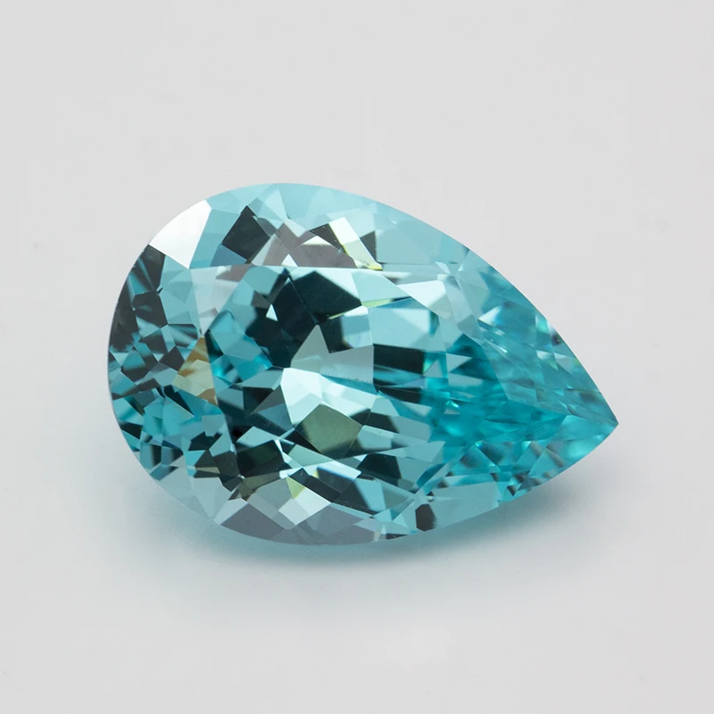 New Lab Grown Paraiba Gemstone Pear Shape Lab Created Sapphire Lab Diamond