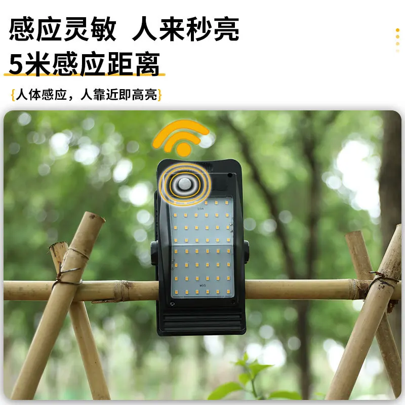 Luz de Clip Solar para exteriores, iluminación de pared de inducción de cuerpo humano superbrillante, luz de emergencia para patio y jardín, 72LED, nuevo