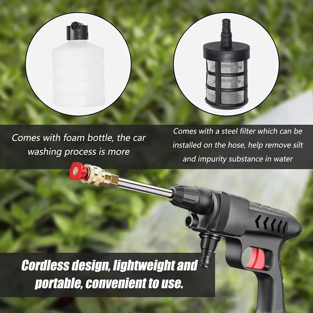 300W 60Bar Cordless High Pressure Car Washer Spray Water Gun 20000mAh Battery Foam Generator Car Washing Machine for Home - Image 4