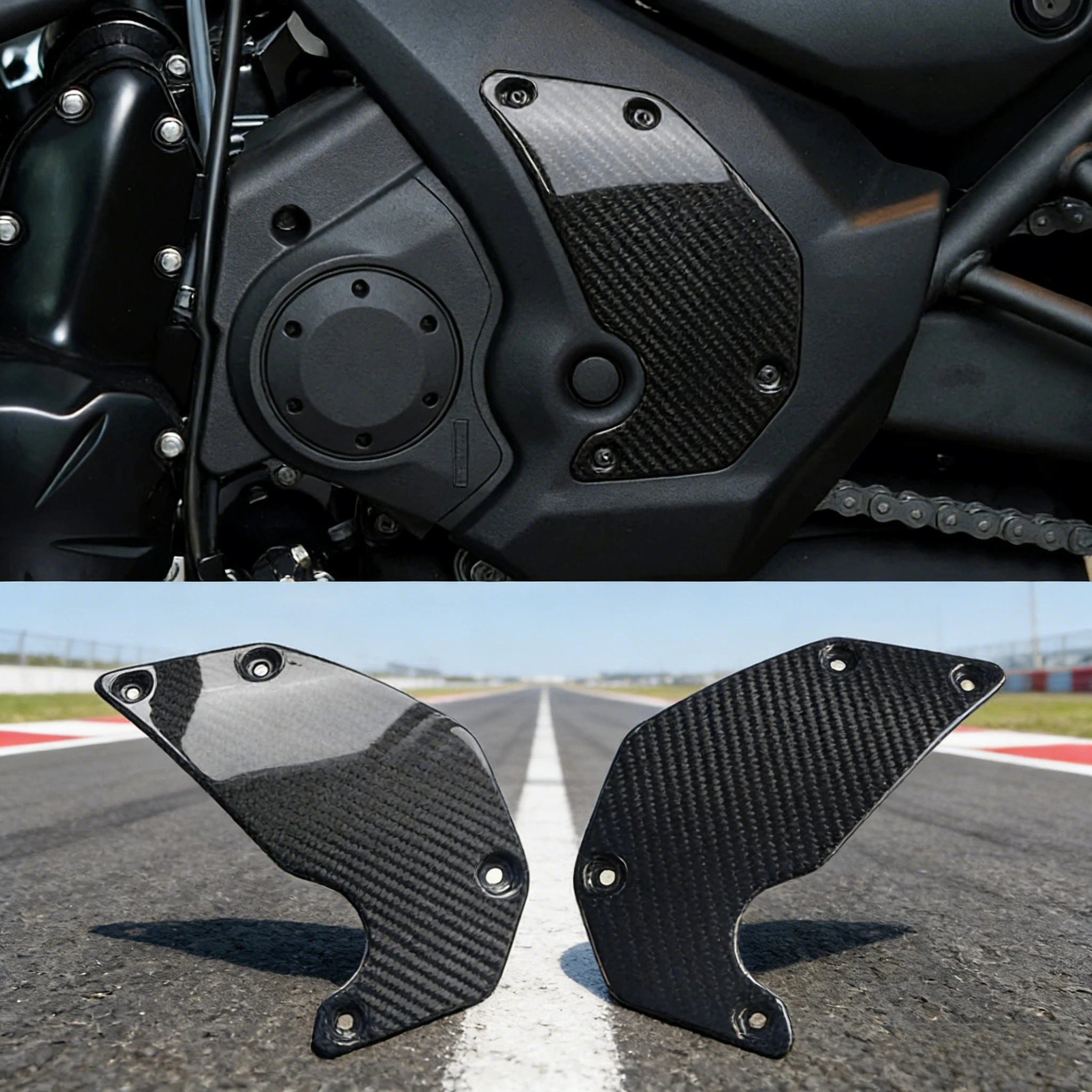 

Dry Carbon Fiber Fairing Trim Cover For Kawasaki Vulcan S 650 2015-2026 Motorcycle Accessories