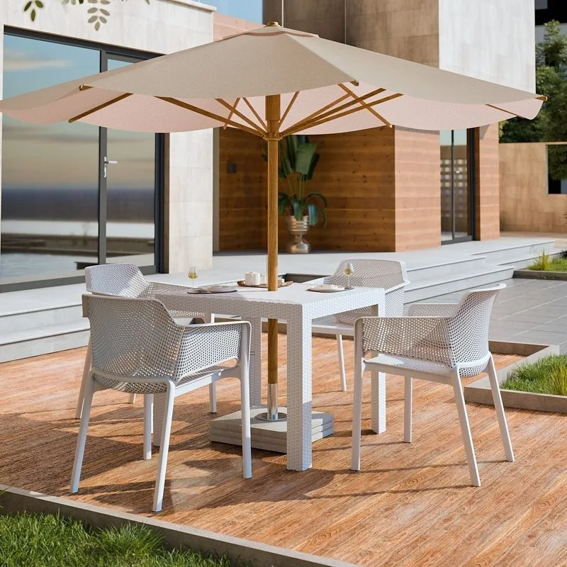 Outdoor plastic tables and chairs Leisure restaurant Courtyard Outdoor imitation rattan chairs Indoor waterproof and sunscreen