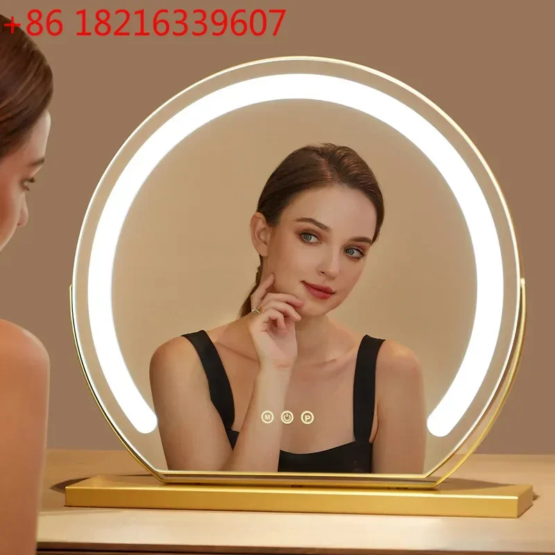 TAO Cosmetic Makeup Mirror with Led Lights Lighted Vanity Tabletop Dimmable Multi-color Travel Mirrors with 10x Spot Maganify Mi