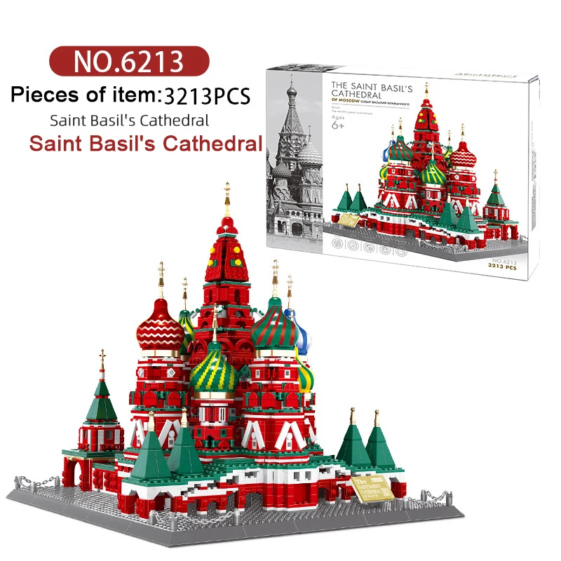 Russia Saint Basil's Cathedral 3213pcs Puzzle Building Block Set MOC Bricks Kid's Educational Toy 6213