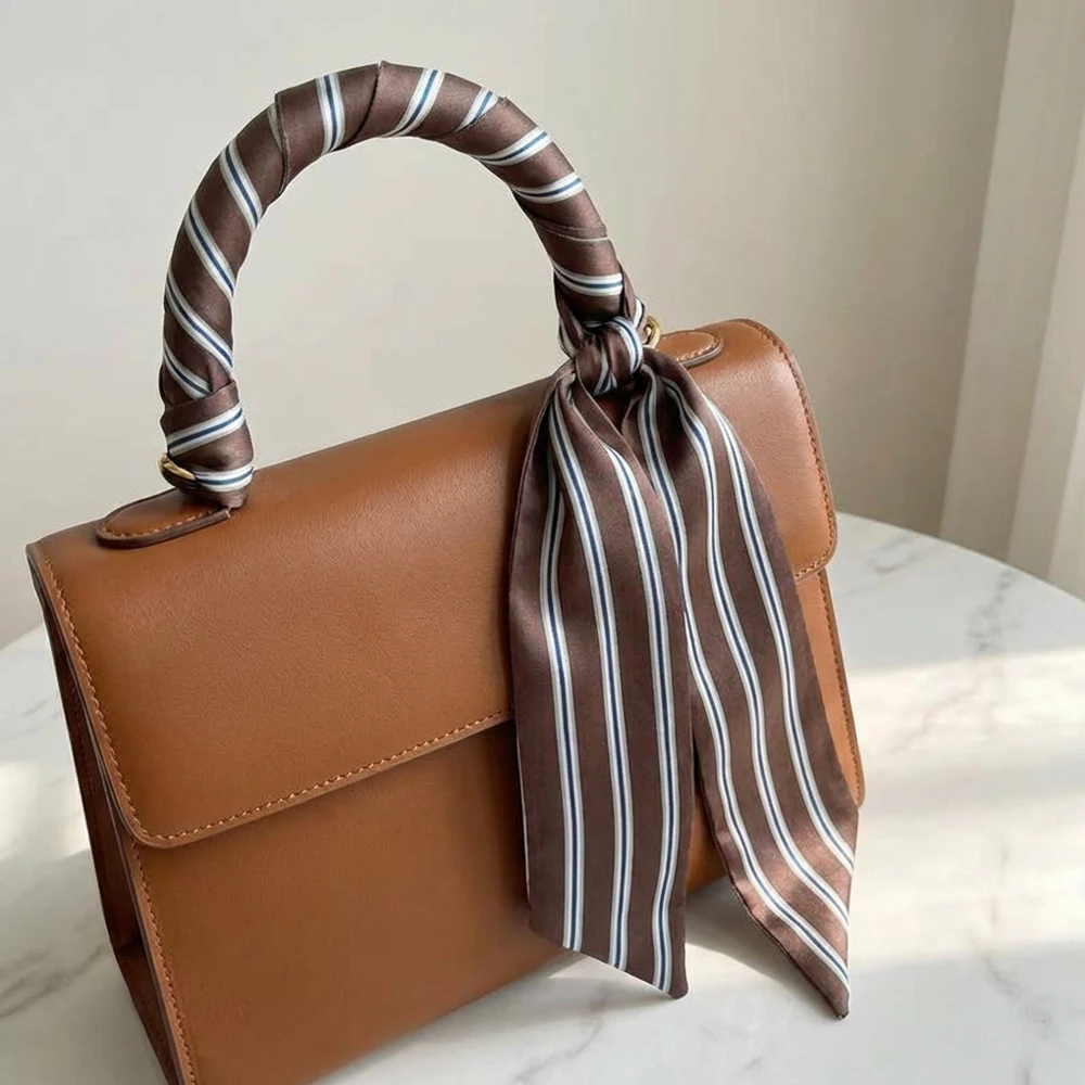 Bedruckter Haarschal für Damen, 90 cm, Satinband, Stirnband, Halswickel, Tasche, Gürtel, Geschenkverpackung, Zubehör – Detail 6