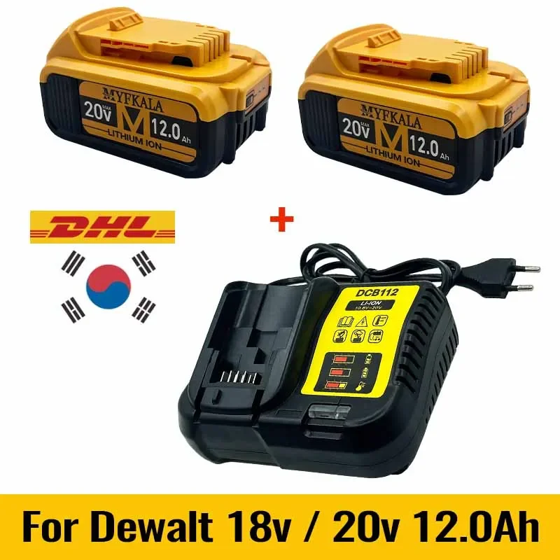 New 100% Original 12000mAh 20V for Dewalt Power Tool Battery DCB206 20V 12.0Ah Battery DCB206 20V Battery DCB205 DCB200