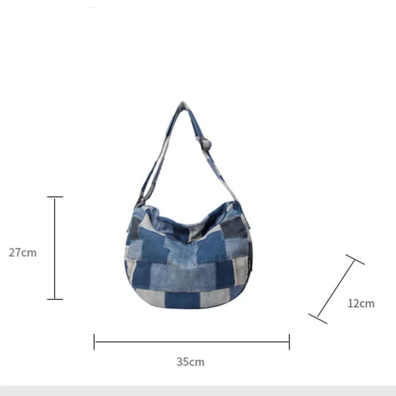 Women Bag 2024 New Fashion Bags for Girls Patchwork Pattern Casual Female Shoulder Pack Classic Denim All Match Messenger Hobos