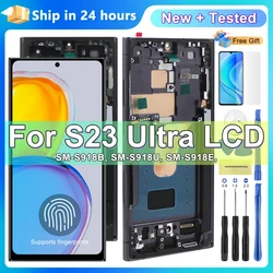 AMOLED  S23 Ultra Display for Samsung Galaxy S23 Ultra S918B S918B/DS Lcd Display Digital Touch Screen with Frame Assembly