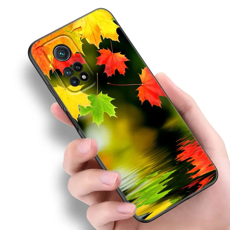 Autumn Leaves Fall Phone Case For Xiaomi Mi 10T 11 12 Lite 11i 11T 12X 12S POCO F4 X3 X4 GT NFC F3 M3 M4 Pro 5G Soft Black Cover