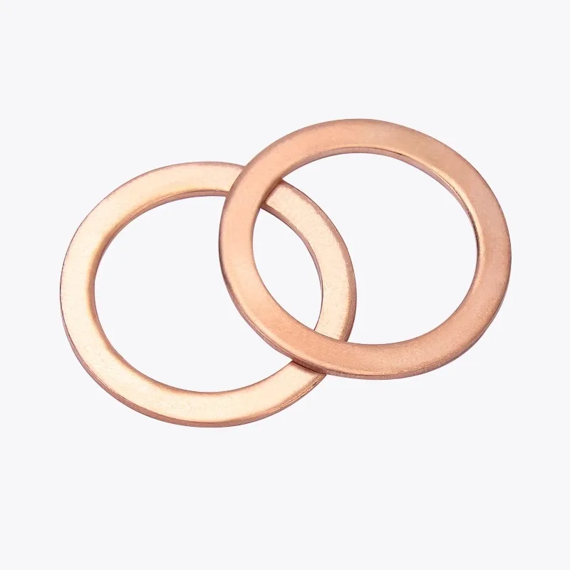 Thickness-1.5mm x I/D 2-20.5mm Pure Copper Flat Washer Anneal  Grommetm Boat Car High Temperature