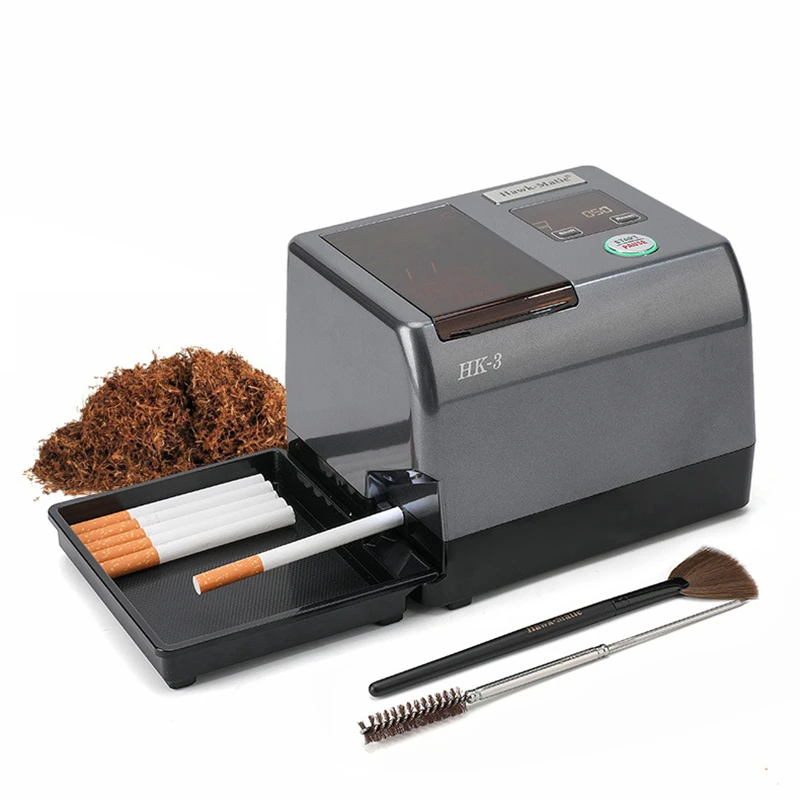 SMO HK3+ Fully Automatic Cigarette Machine with Rolling Tray 6.5/8mm Electric Tobacco Filling Maker Smoking Accessories US/EU/AU