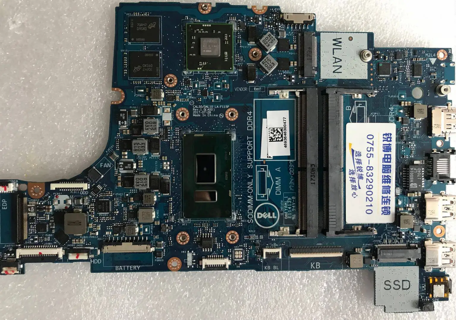 For Dell/Dell 5570 3480 Motherboard LA-F115P P57F Motherboard N7Y27 Single Purchase