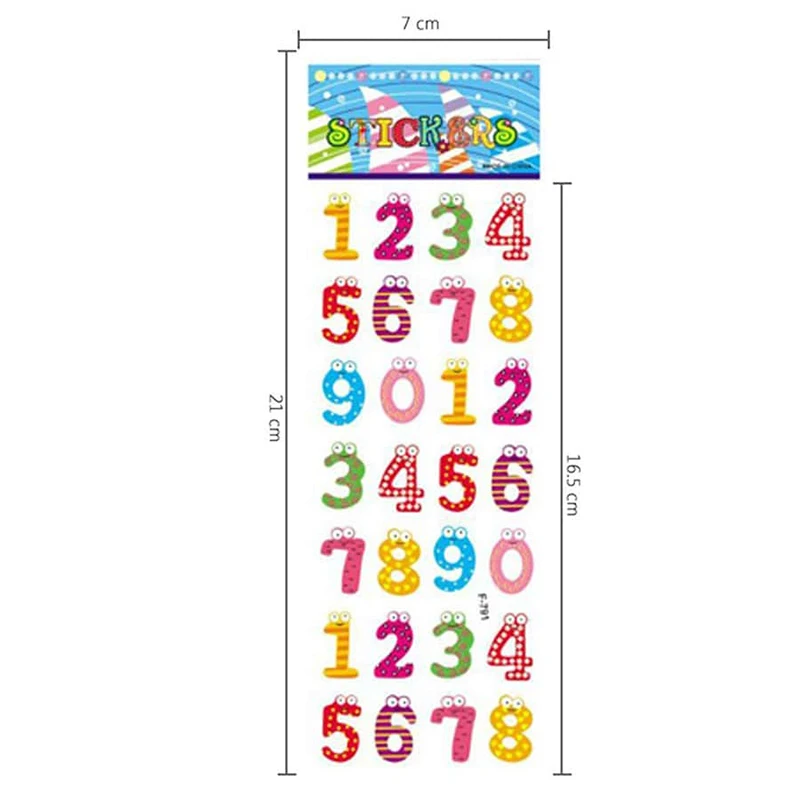 12PCS Bubble Stickers Numeric Alphabet Children Learning Stickers Cute Waterproof DIY Sticker Early Education Reusable TMZ