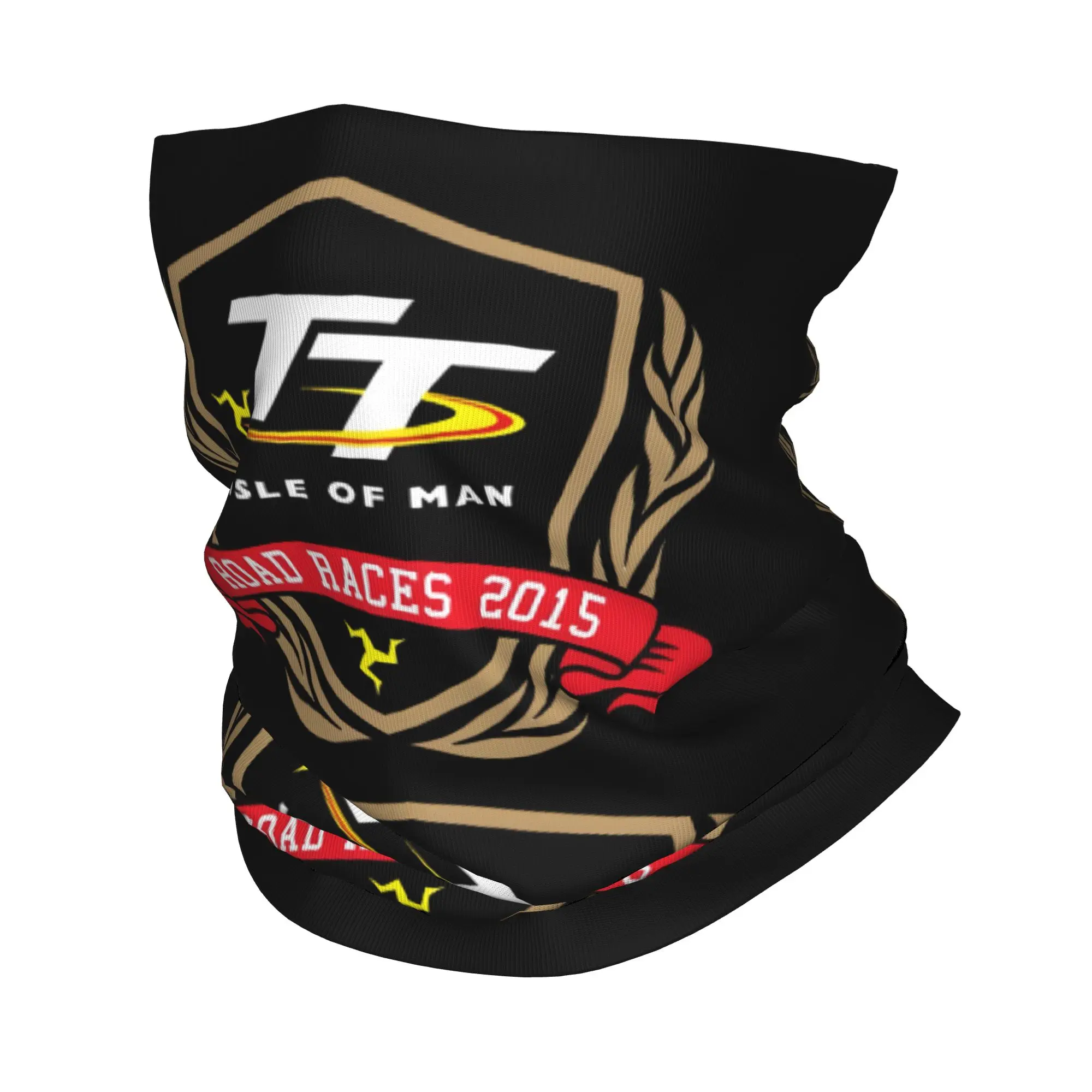 Custom Isle of Man TT Bandana Neck Warmer Women Men Winter Hiking Ski Scarf Gaiter Motocross Enduro Cross Face Cover