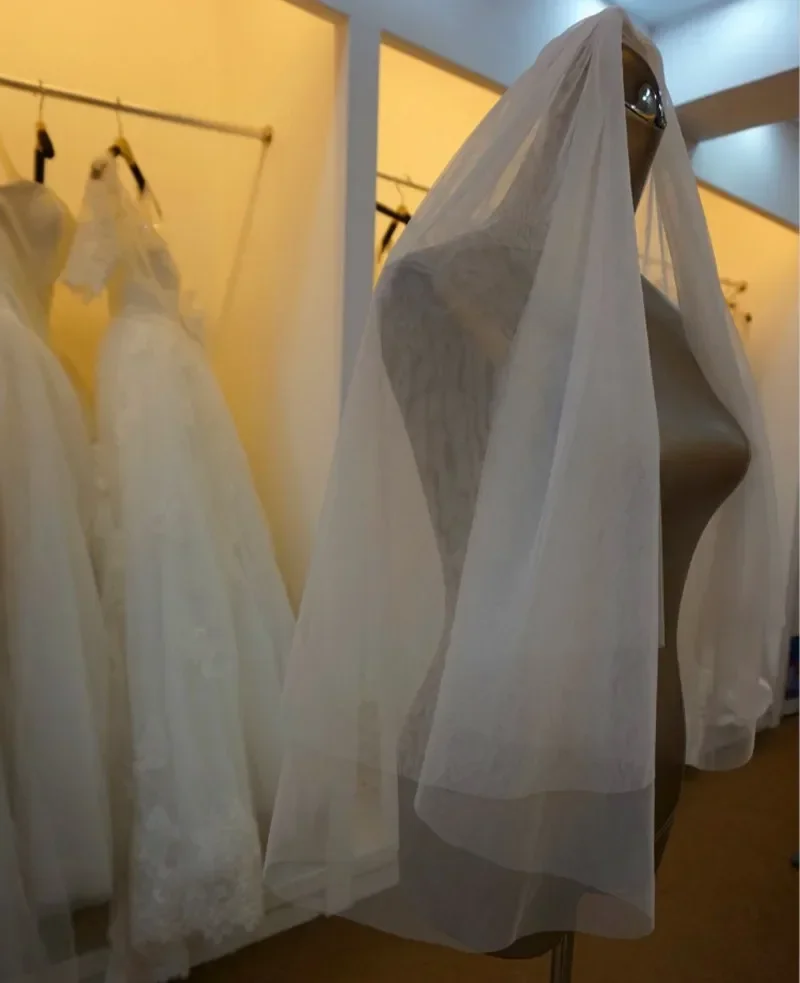 Simple Short Tulle Wedding Veils Cheap White Ivory Bridal Veil for Bride for Mariage Wedding Accessories