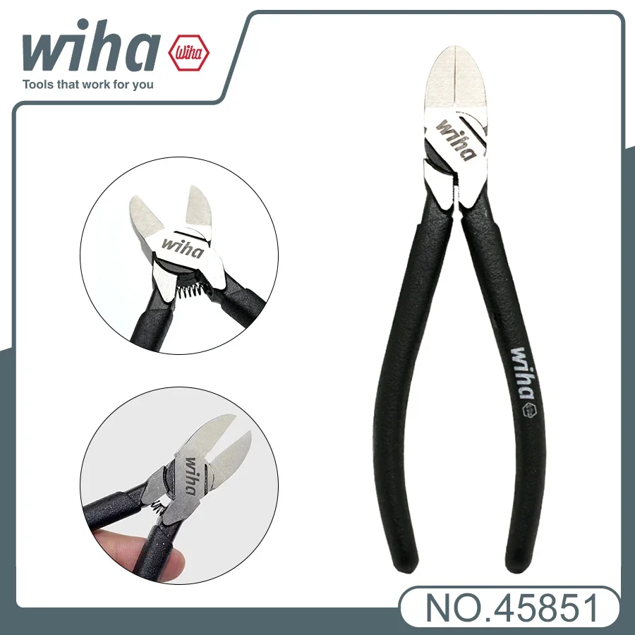 WIHA Black Forest Diagonal Pliers 160mm Long No-slipping Slim-design Cutting Tool Easy Cutting Long Service Life 45851 tool