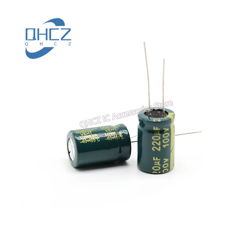 

10pcs 100V 220UF high frequency low resistance long life DIP electrolytic capacitor 13X20MM